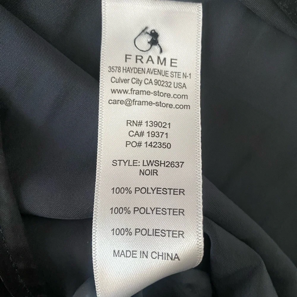 Frame Satin Black Long Sleeve Shirt - Picture 3 of 4